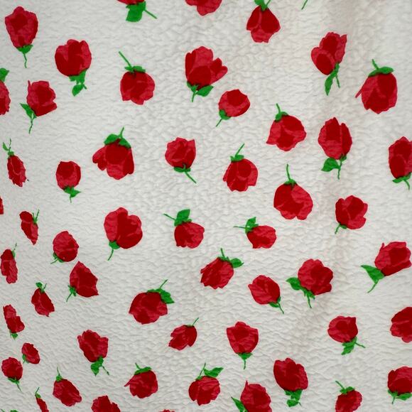 Vintage 1980s Oscar de la Renta Tiny Spring Rose Print Skirt Made in USA Size 10 - Picture 2 of 8